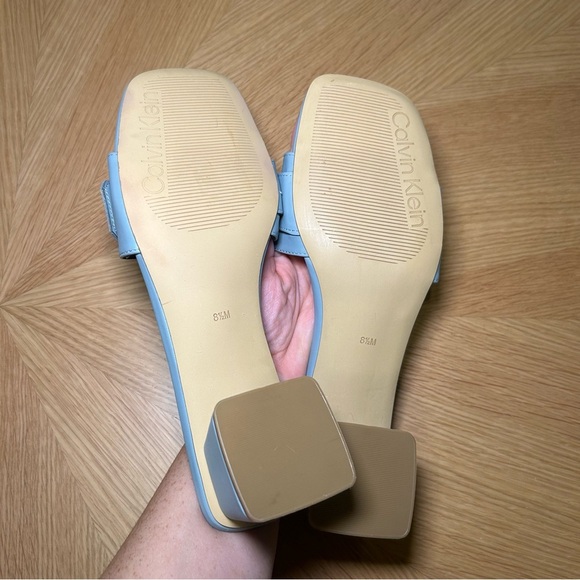 Calvin Klein Light Blue Ariella Block Heel Sandals - Picture 5 of 5
